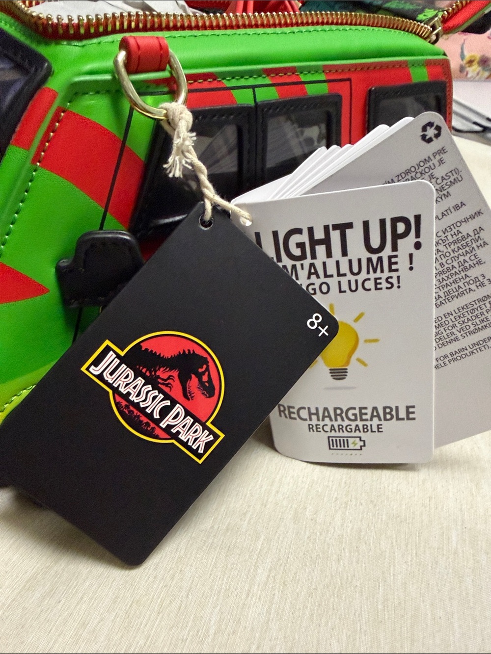 NWT Loungefly Jurassic Park Jeep Crossbody- Green/Red/Yellow - Picture 10 of 11